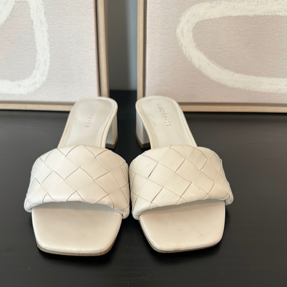 Marc Fisher White Mules Sleek Design
